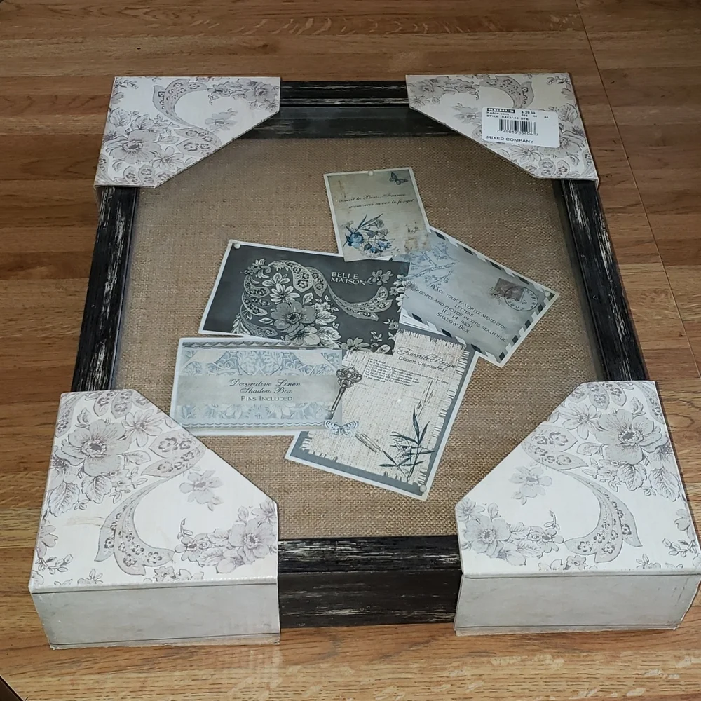 Shadow Box Decorative Linen Pins Included 11" x 14" - Picture 3 of 5
